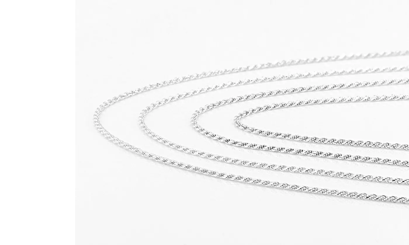 Paolo Fortelini Sterling silver set of 4 rope chain necklace in 18",20",24",30"