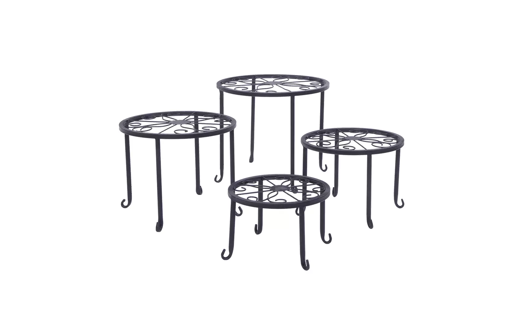 Metal Plant Stand Shelves Planting Pots Set of 4 - Primary Image