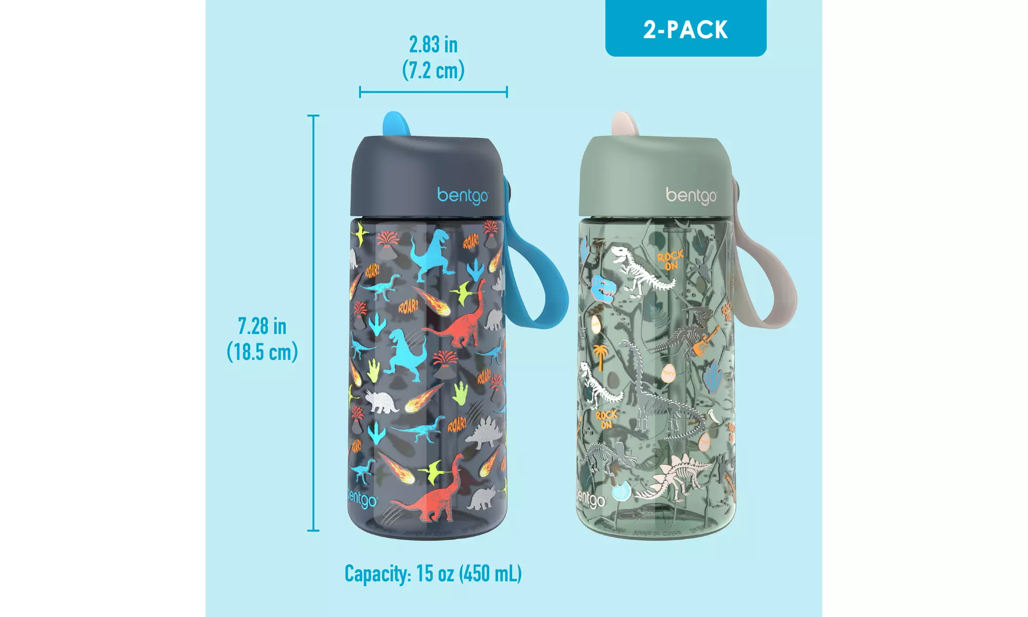 Bentgo Kids Water Bottle (1 and 2 Pack options)