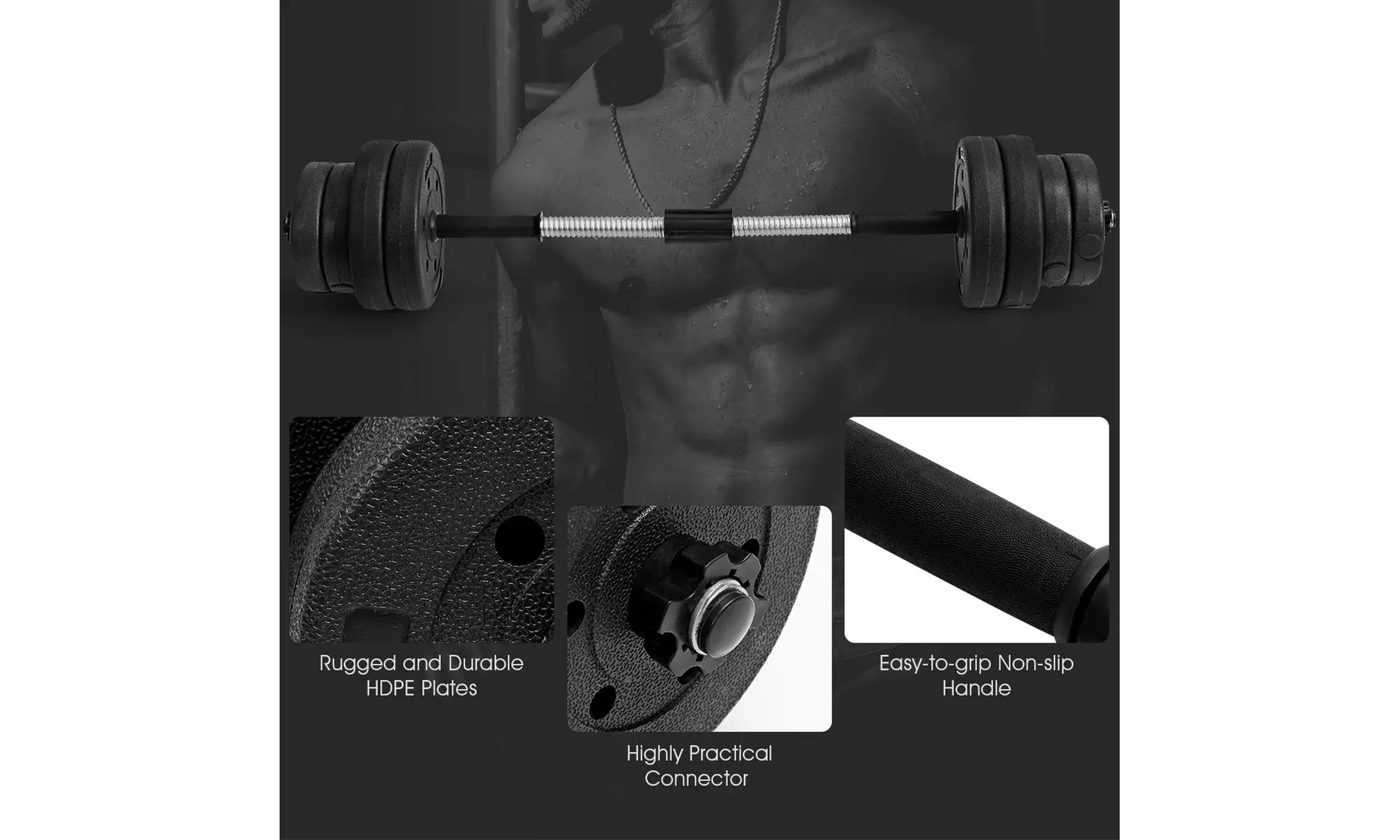 Costway 66 LB Dumbbell Weight Set Fitness 16 Adjustable Plates Workout
