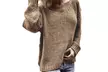 Women Loose Knitted Pullover Jumper Sweater V Neck Long Sleeve Knitwear Tops - Second Medium