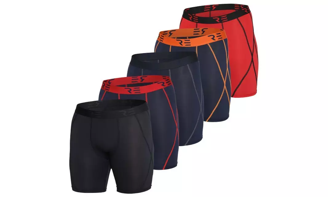 5-Pack Mens Compression Shorts Men Quick Dry Performance Athletic Shorts (S-2XL) - Primary Image