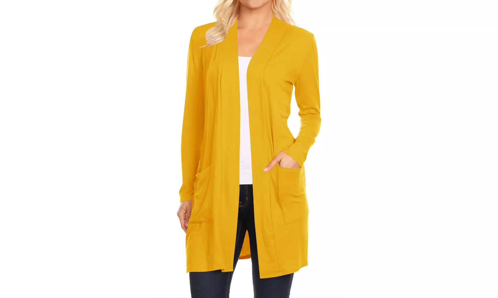 Women's Casual Long Sleeve Solid Open Cardigan
