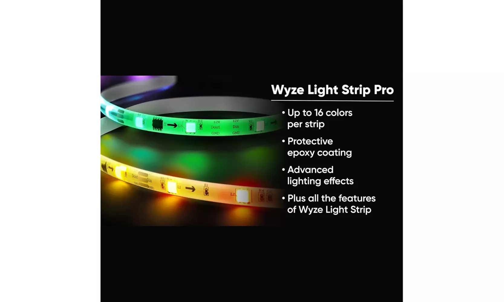 WYZE LED Light Strip Pro with App Control -16 Feet/32 Feet - A Grade Refurbished