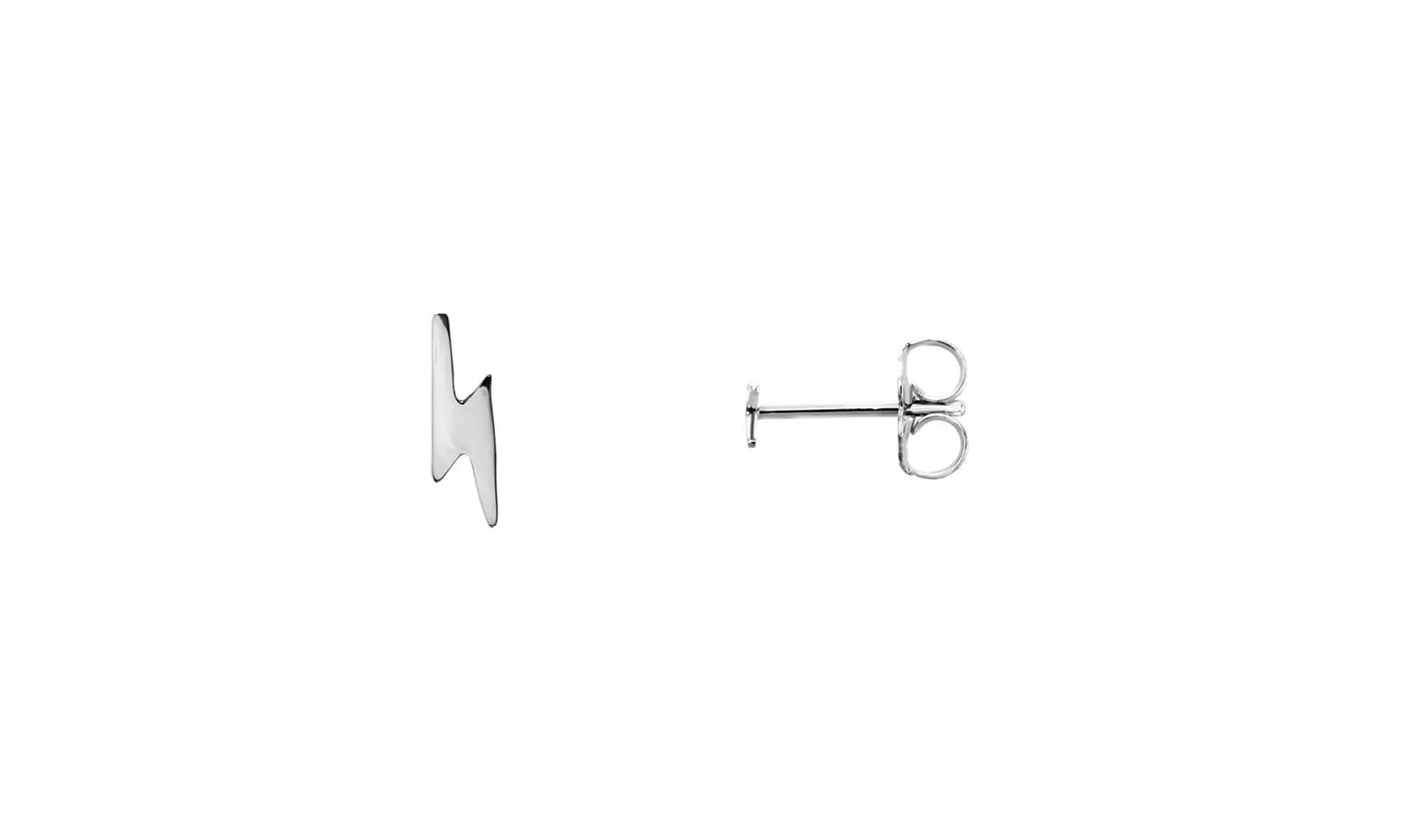 Platinum Lightning Bolt Earrings - Second Medium