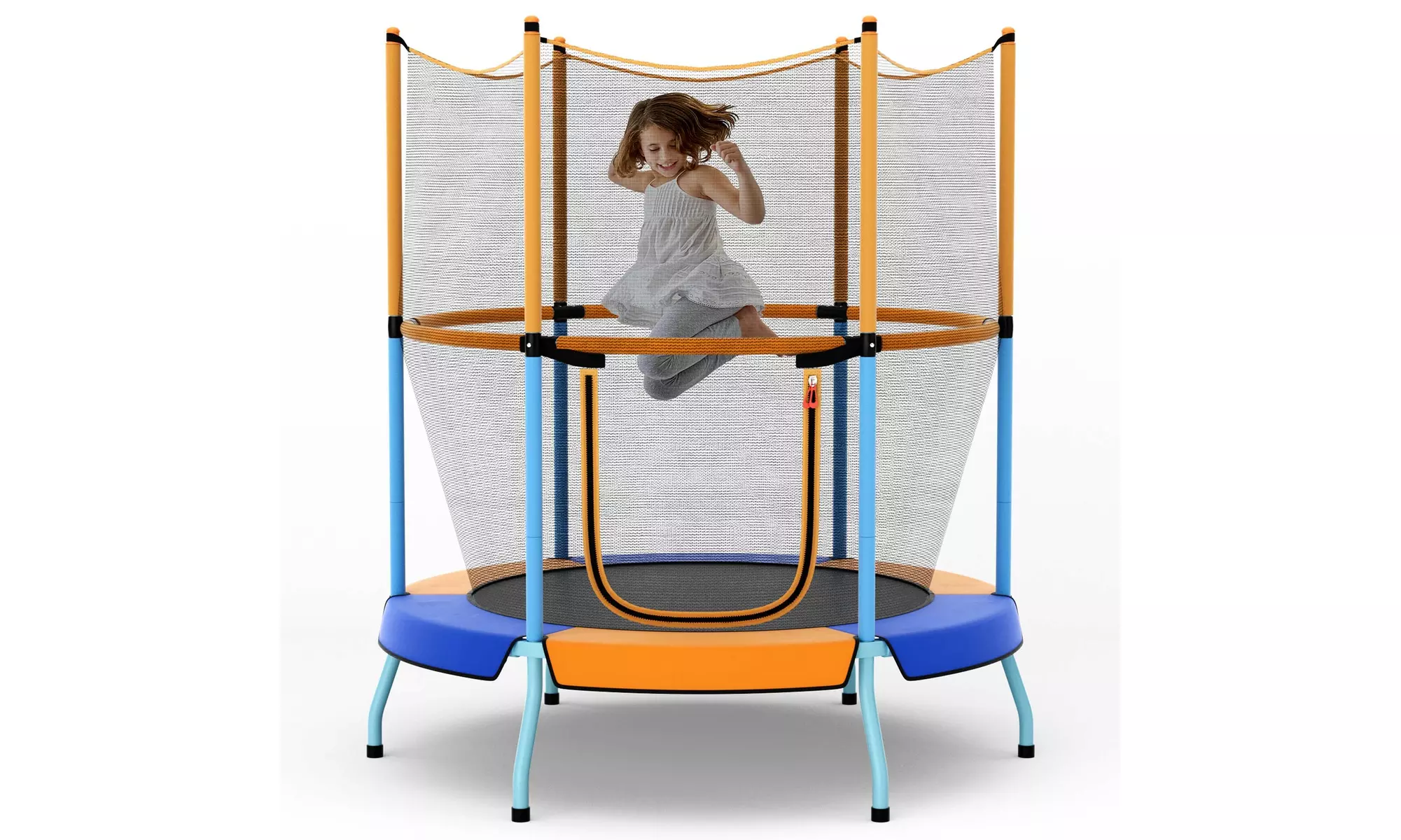 Costway 48" Toddler Trampoline for Kids w/ Safety Enclosure Net Heavy-duty Frame