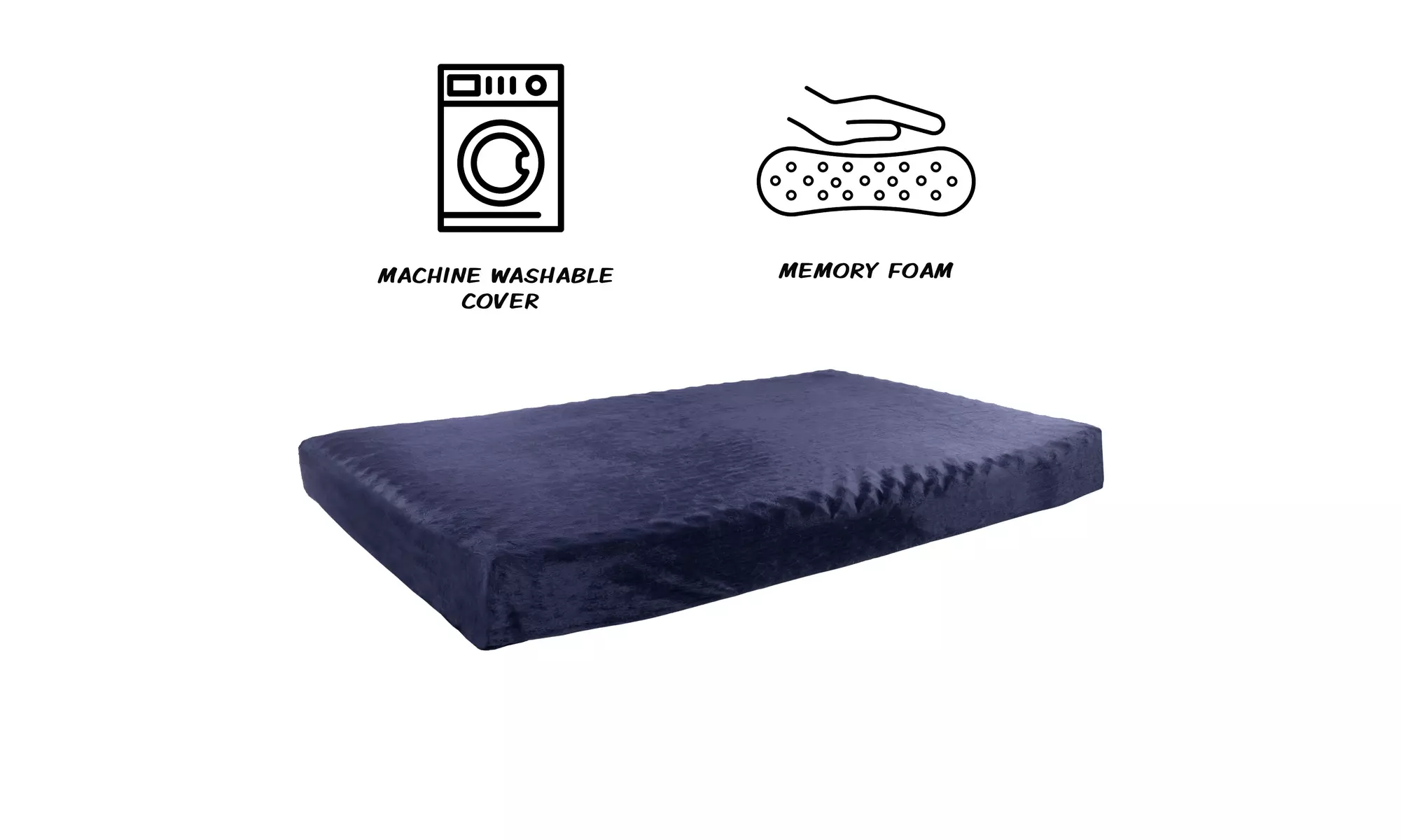 Memory Foam Dog Bed Blue 46 x 27 Orthopedic Dog Bed with Machine Washable Cover