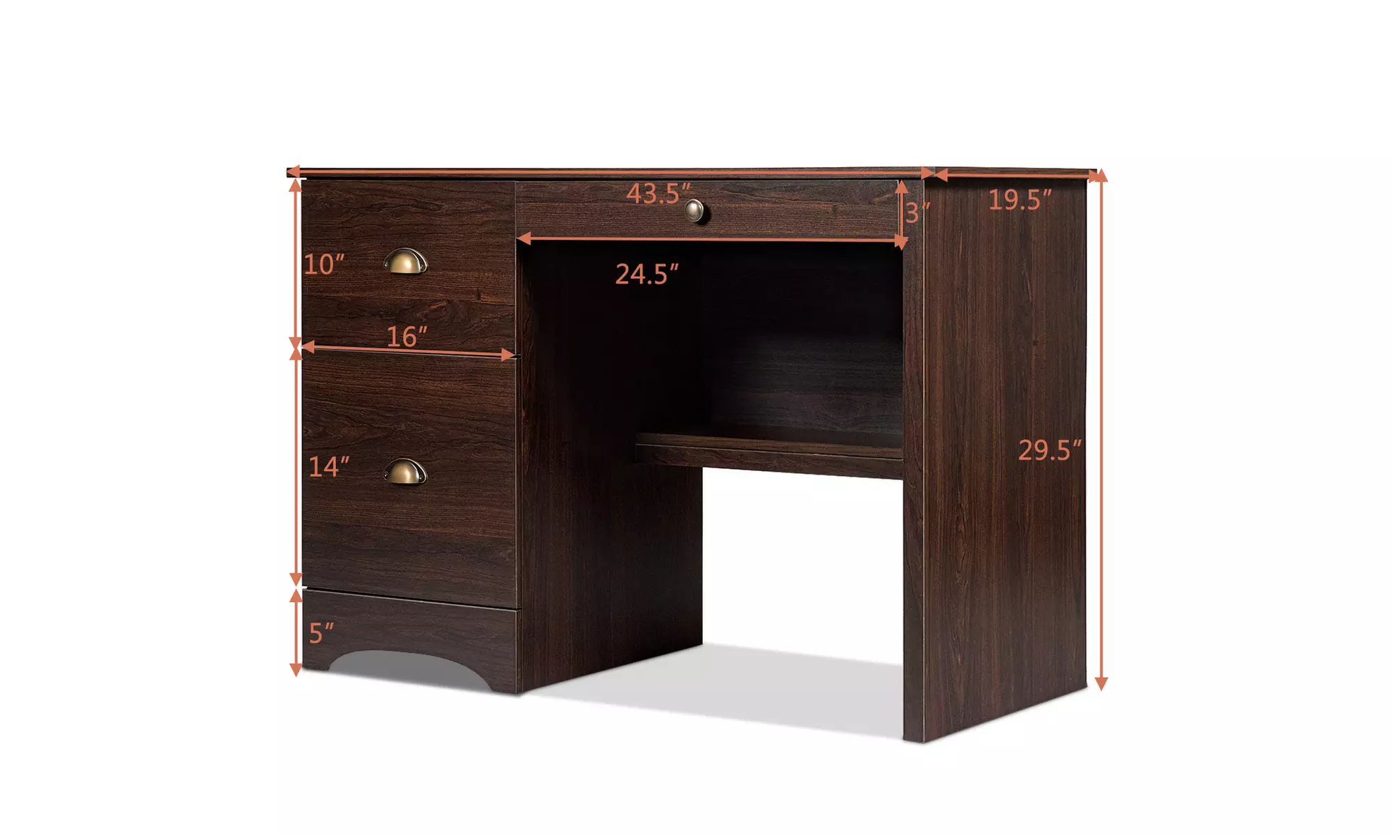 Costway computer Desk PC Laptop Writing Table Workstation Furniture With Drawers - Second Medium