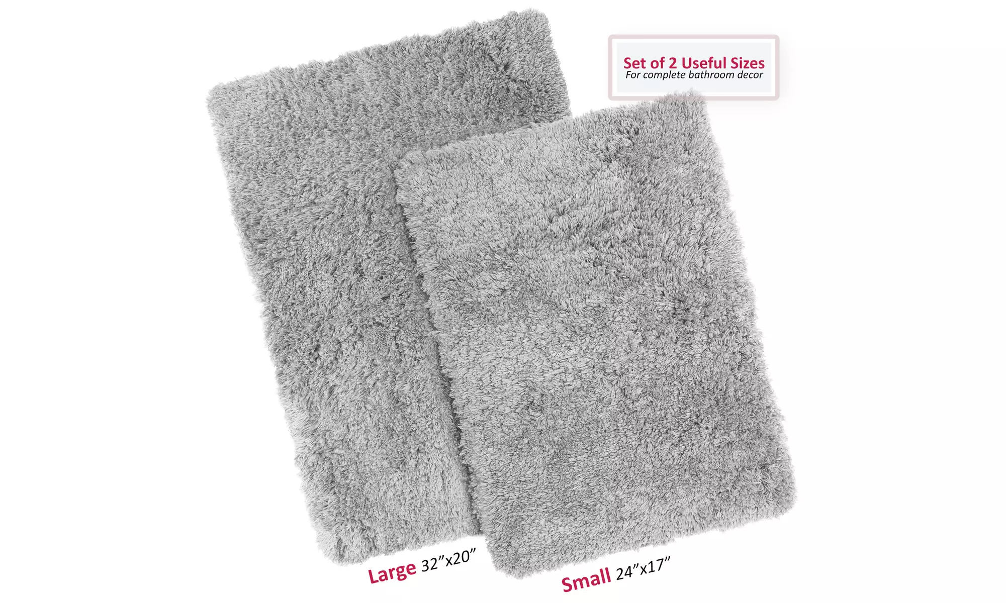 Clara Clark Non-slip Shaggy Bath Rug Set