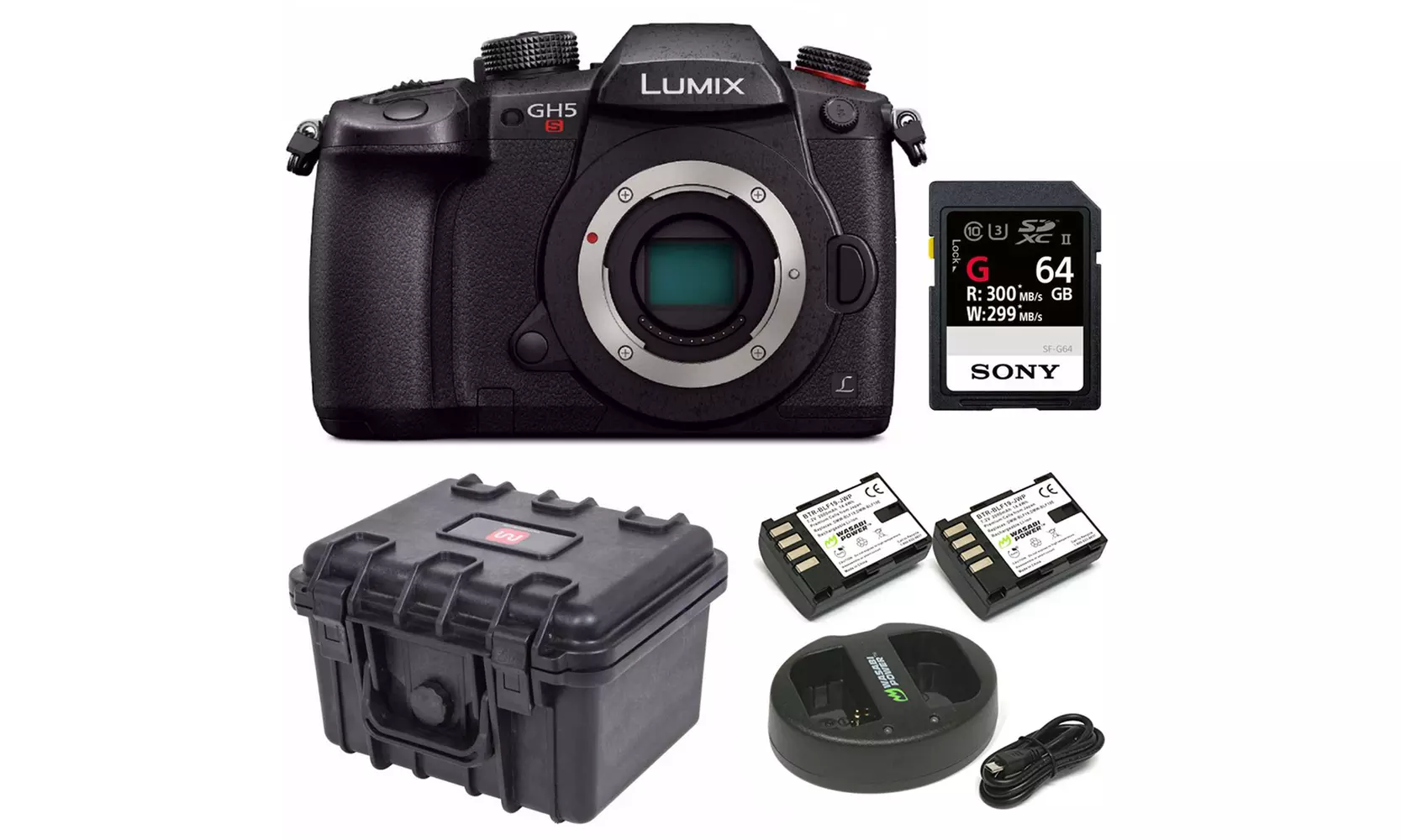 Panasonic GH5 Lumix C4K Mirrorless Camera with 32GB SD Card and Hard Case - Primary Image