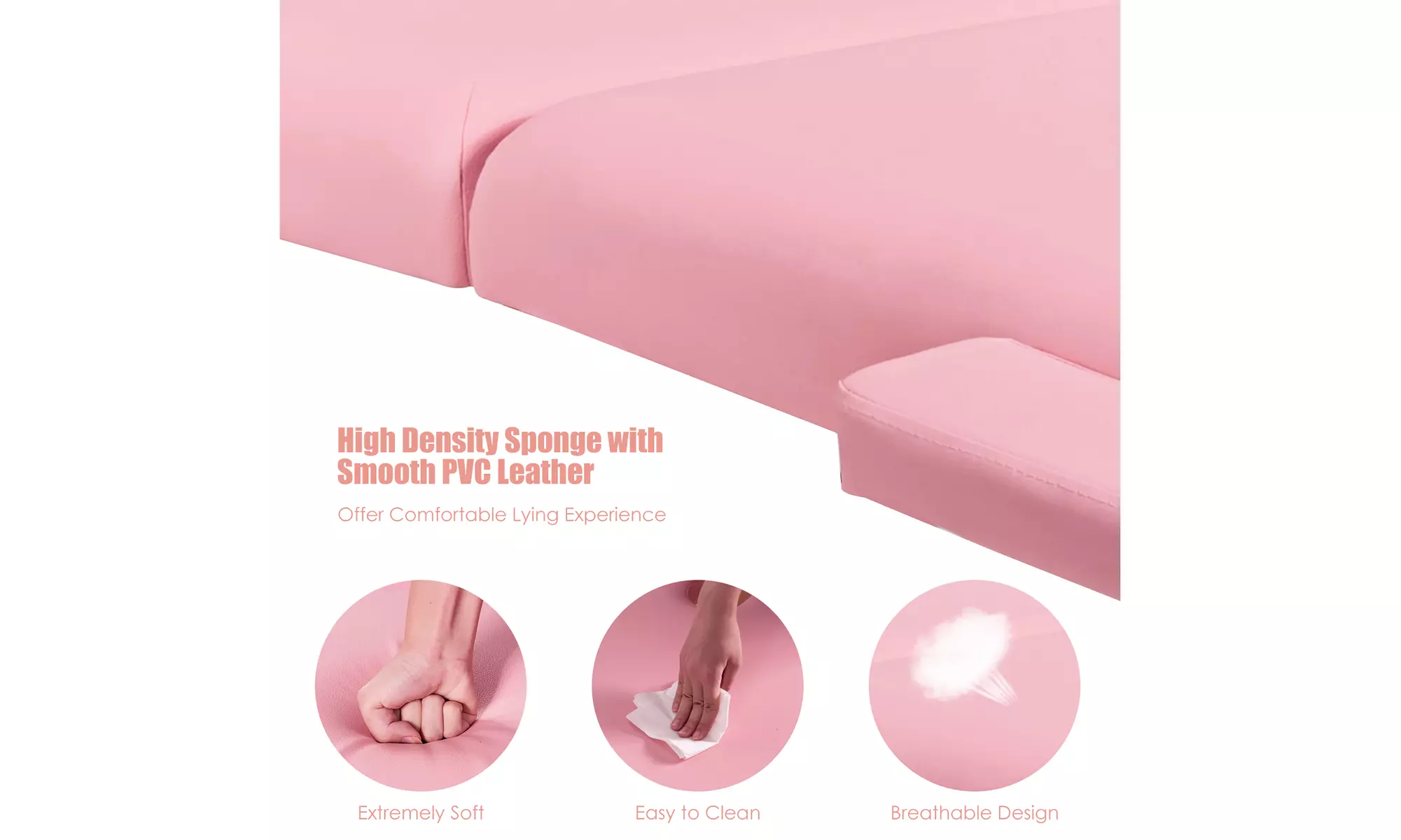 84" Portable Massage Table Adjustable Spa Bed with Carry Case