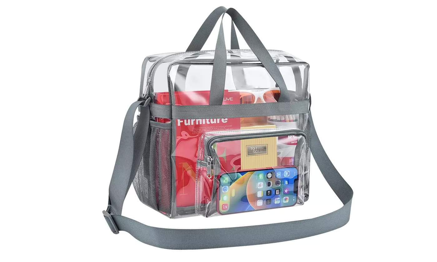 Clear PVC Stadium Approved Sling Bag Crossbody Purse Fanny Pack