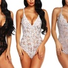 Image 1: Lace Babydoll Halter Dress V-Neck Lingerie Sexy One Piece Bodysuit Sleepwear 