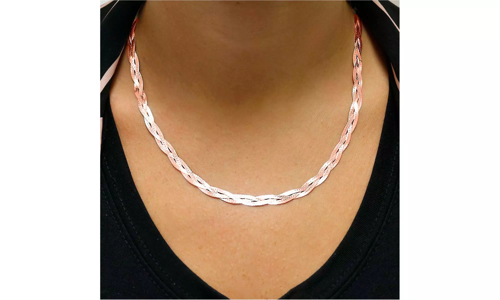 Solid Sterling Silver 6MM or 3MM Diamond Cut Braided Herringbone Necklace