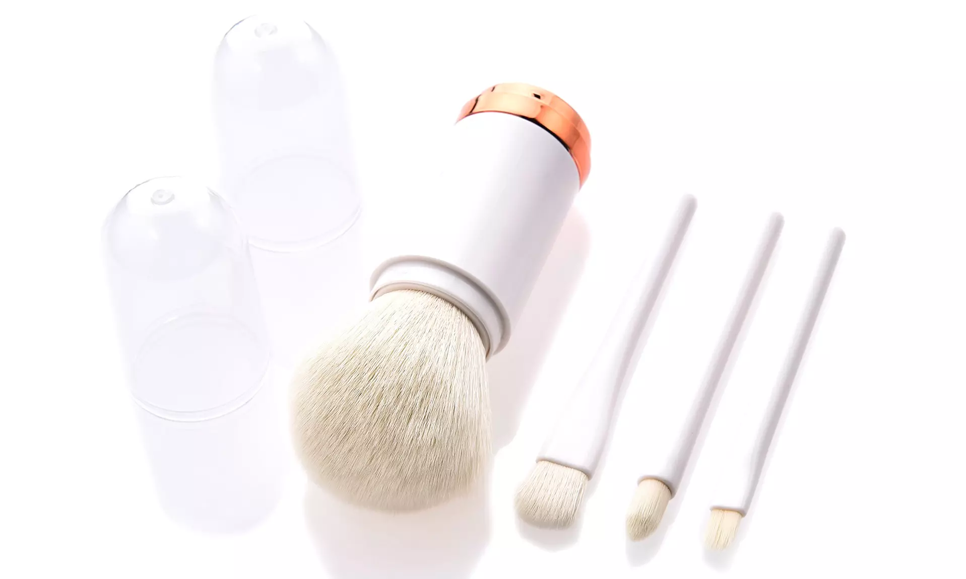 4 in 1 Retractable Kabuki Makeup Brush Set for Travel or Home - Second Medium