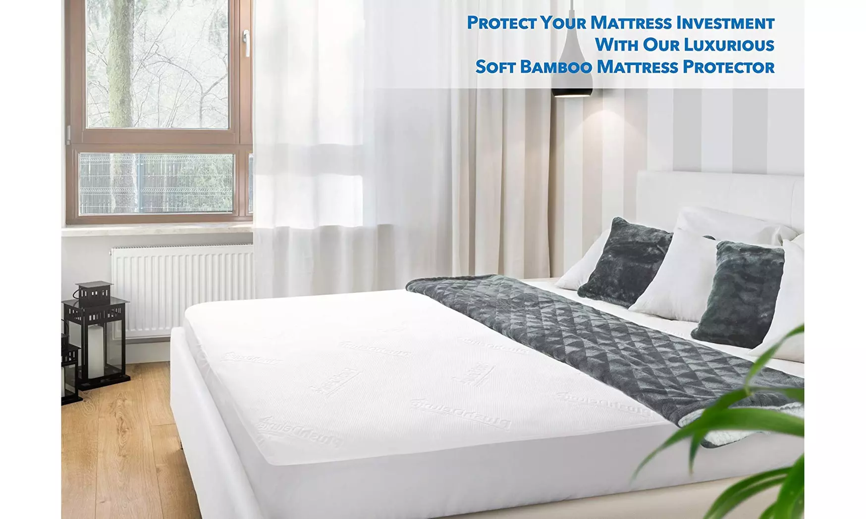 PlushDeluxe Premium Bamboo Mattress Protector - Second Medium