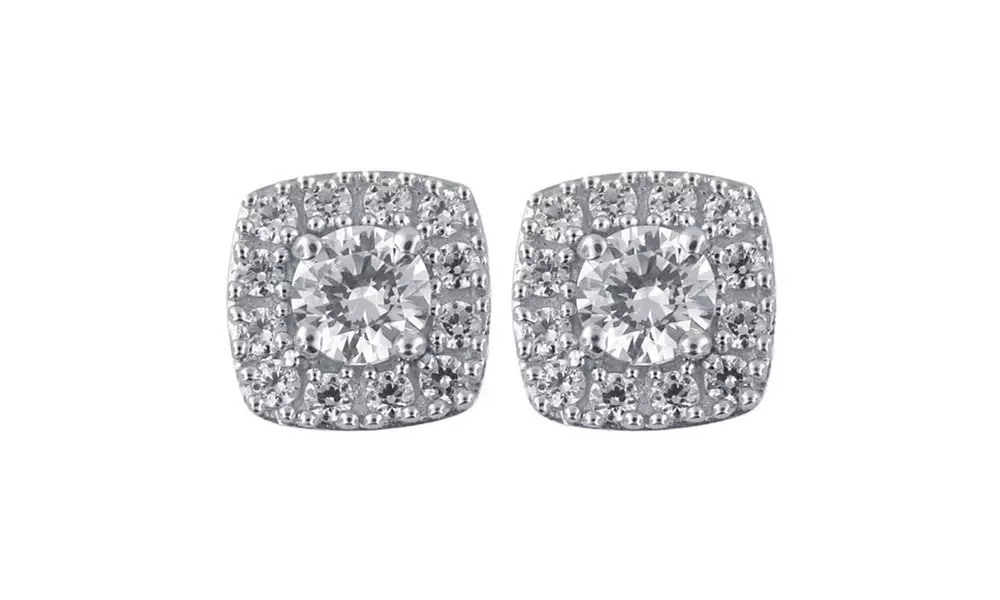 3/4 Cttw Diamond Square Cluster Earring in 10KWG -KE13747FW12SC - Second Medium