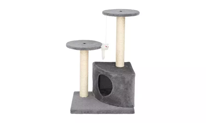 28" Cat Tree Tower Condo Sisal Post Scratching Gray - Primary Image
