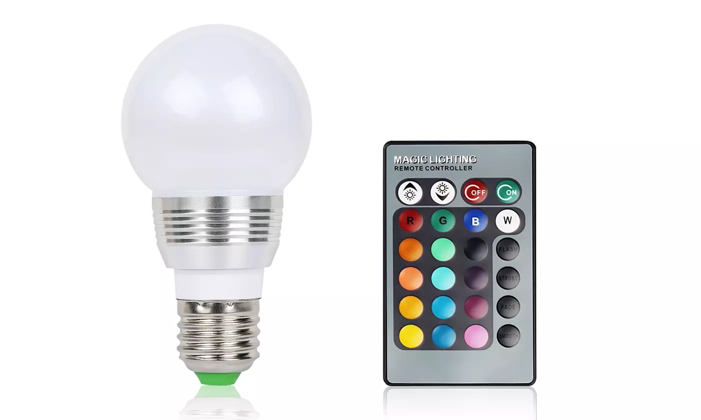 3W Color-Changing LED Light Bulb with Remote Control (1-, 2-, 3-, or 4-Pack)