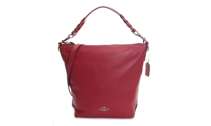 coach red duffle bag