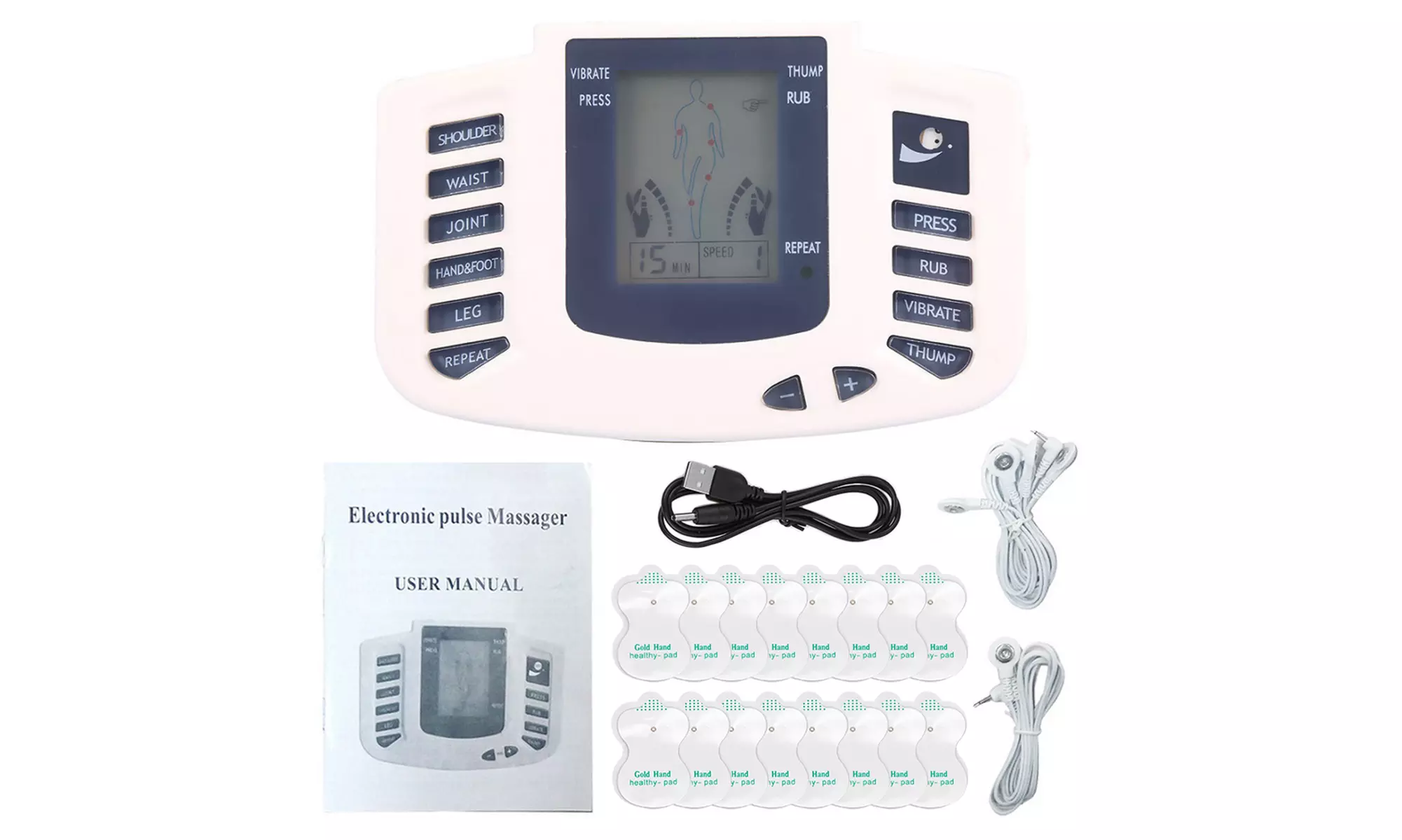 Tens Unit Massager Electrical Stimulation Muscle Therapy with Electrode Pads - Primary Image