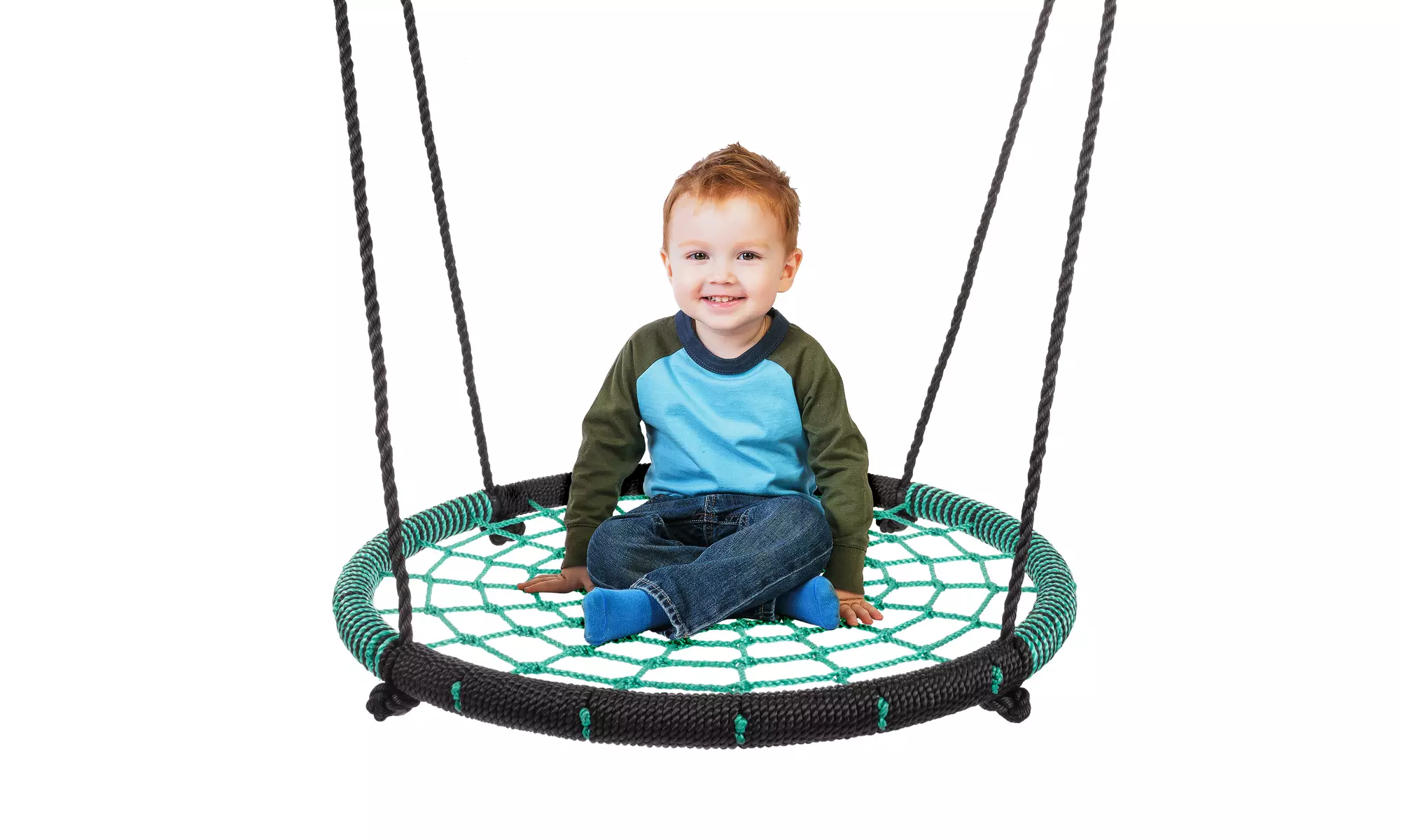 Spider Web Tree Swing 40 Inch Rope Saucer Backyard Playground Swing Set Kids - Primary Image
