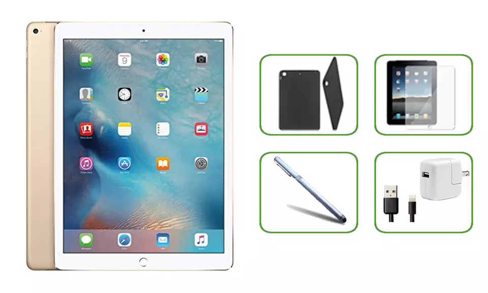Apple iPad Pro 9.7" WiFi Tablet With Accessories Bundle Refurbished (B Grade)