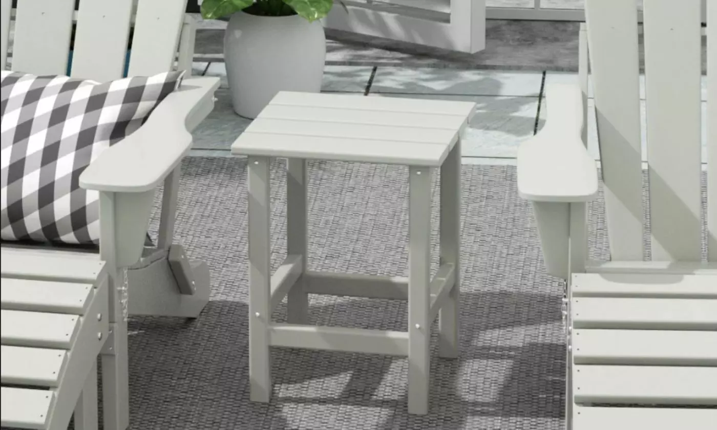 WestinTrends Malibu 14" Square Outdoor Adirondack Side Table - Primary Image