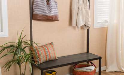 Elaine Entry Bench with Coat Rack