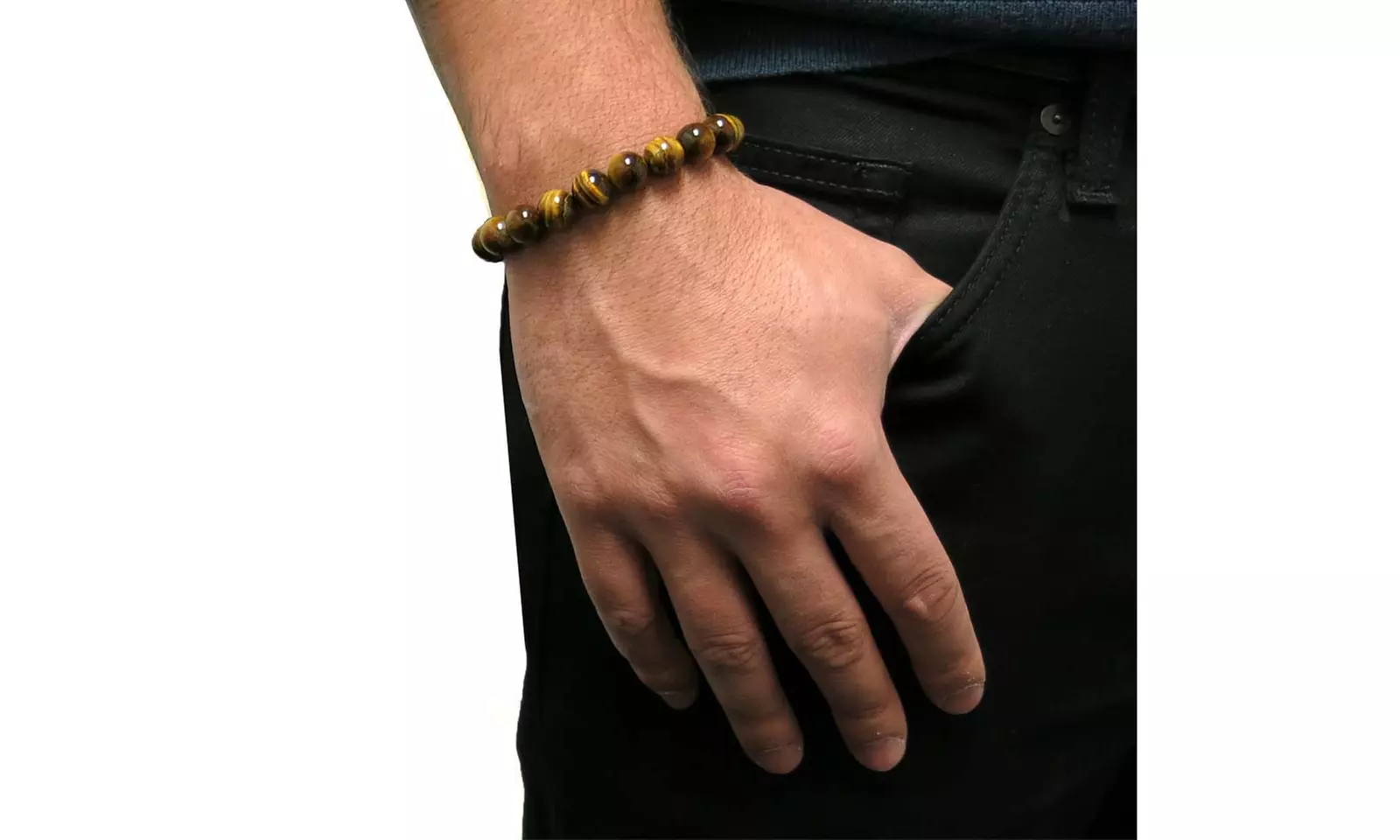 Men's Genuine Tiger Eye Healing Stretch Bracelets