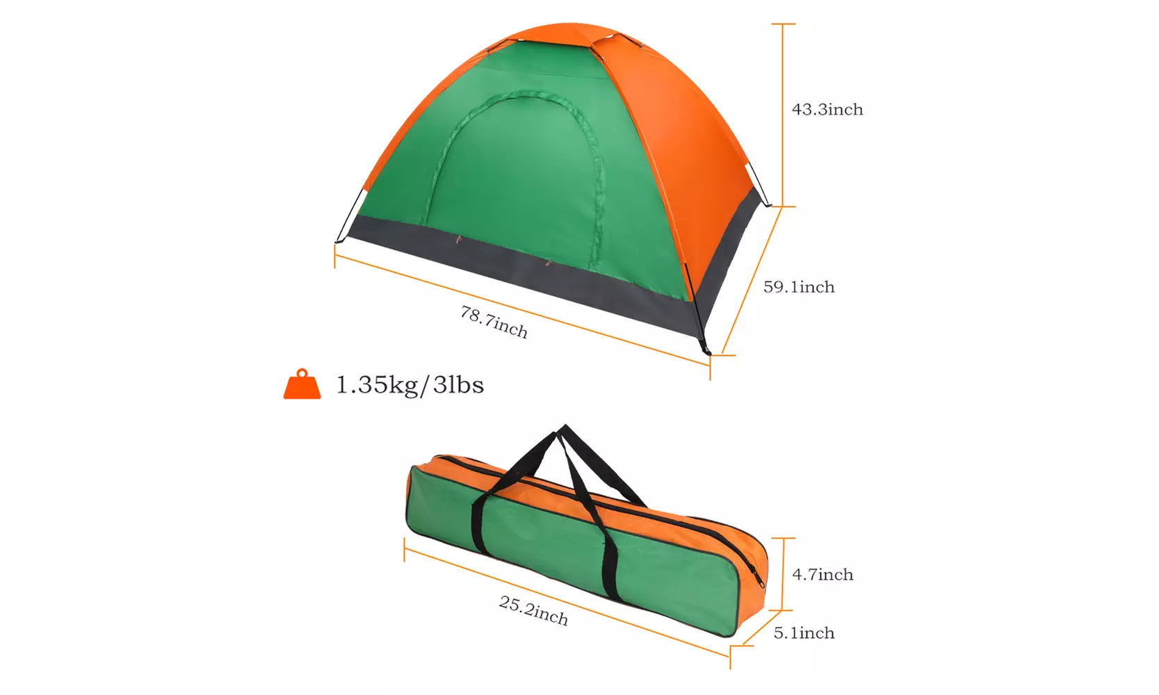Outdoor Waterproof Camping Dome Tent for Outdoor Hiking Survival