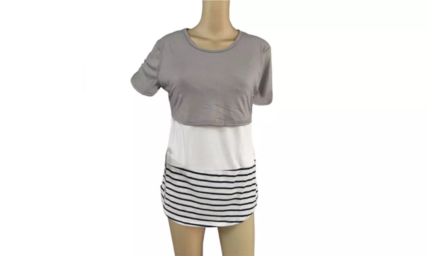 Maternity Clothes Breastfeeding nursing Lace Tops For Pregnant Womens - Second Medium