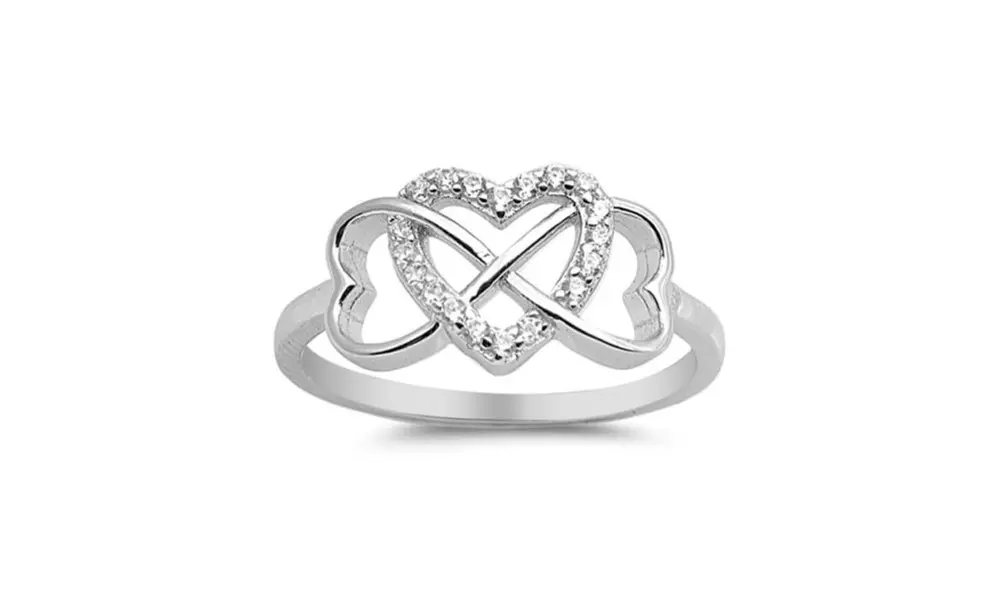 Infinity Heart Bang Plated in 18K White Gold In Sizes 6 - 9