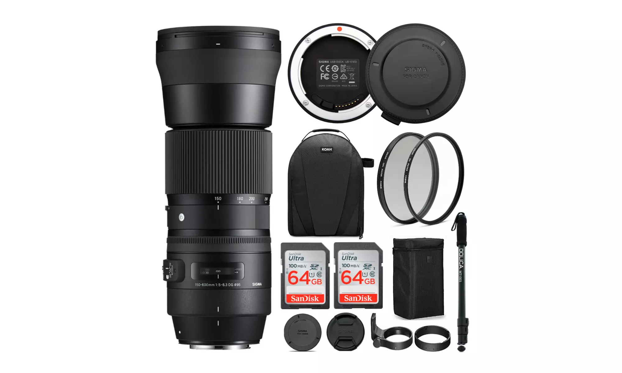 Sigma 150-600mm f/5-6.3 Contemporary DG OS HSM Lens with Sigma USB Dock Bundle - Primary Image