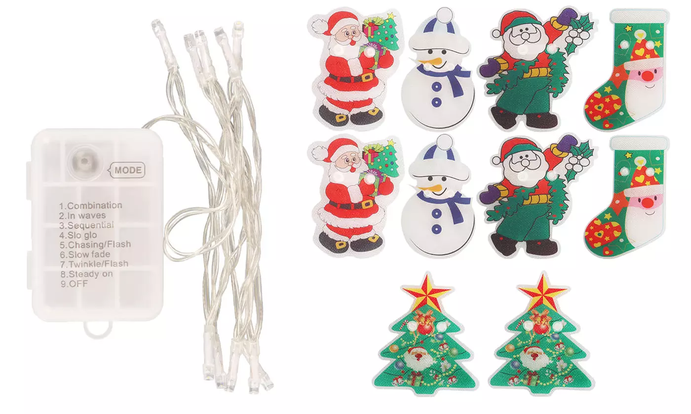 8.2ft Christmas 20 LED String Light Santa Snowman Tree Lights Fairy Decorative