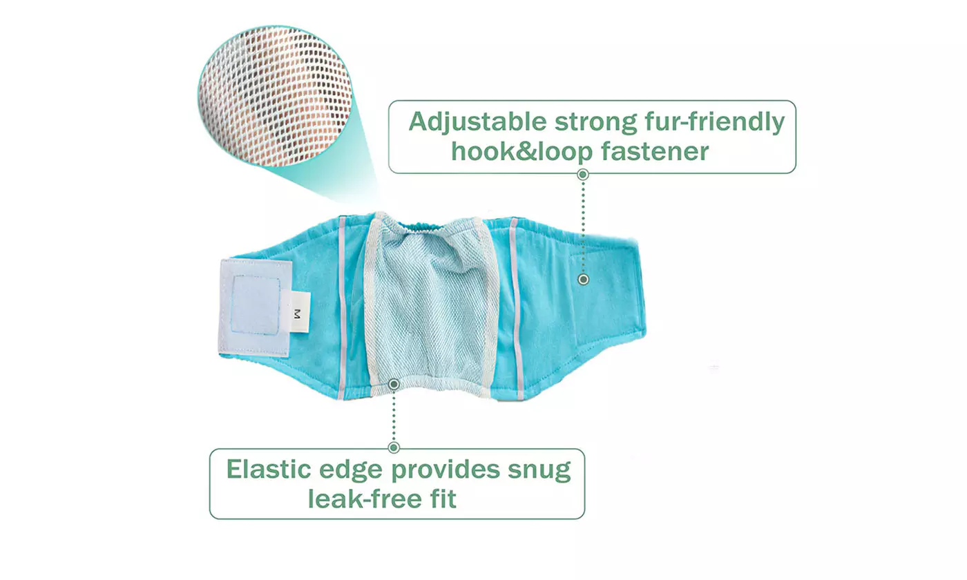 3 Pack Dog Diapers Pet Male Puppy Belly Wrap Elastic Band Washable Waterproof
