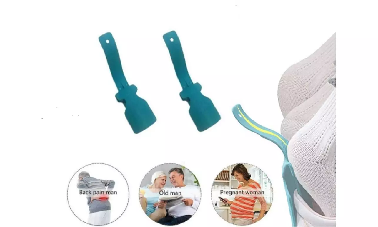 1 Pair Wear Shoe Horn Helper Shoehorn Shoe Easy on and off Shoe Sturdy Slip Aid - Primary Image
