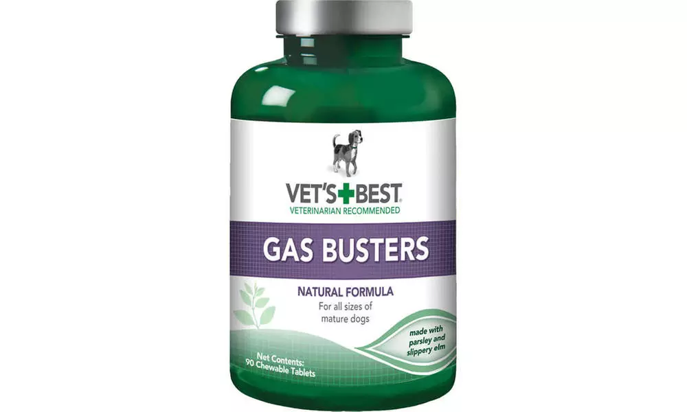 Vet's Best Dog Supplement Gas Busters 90 Tablets 3" x 3" x 5.75" - Primary Image