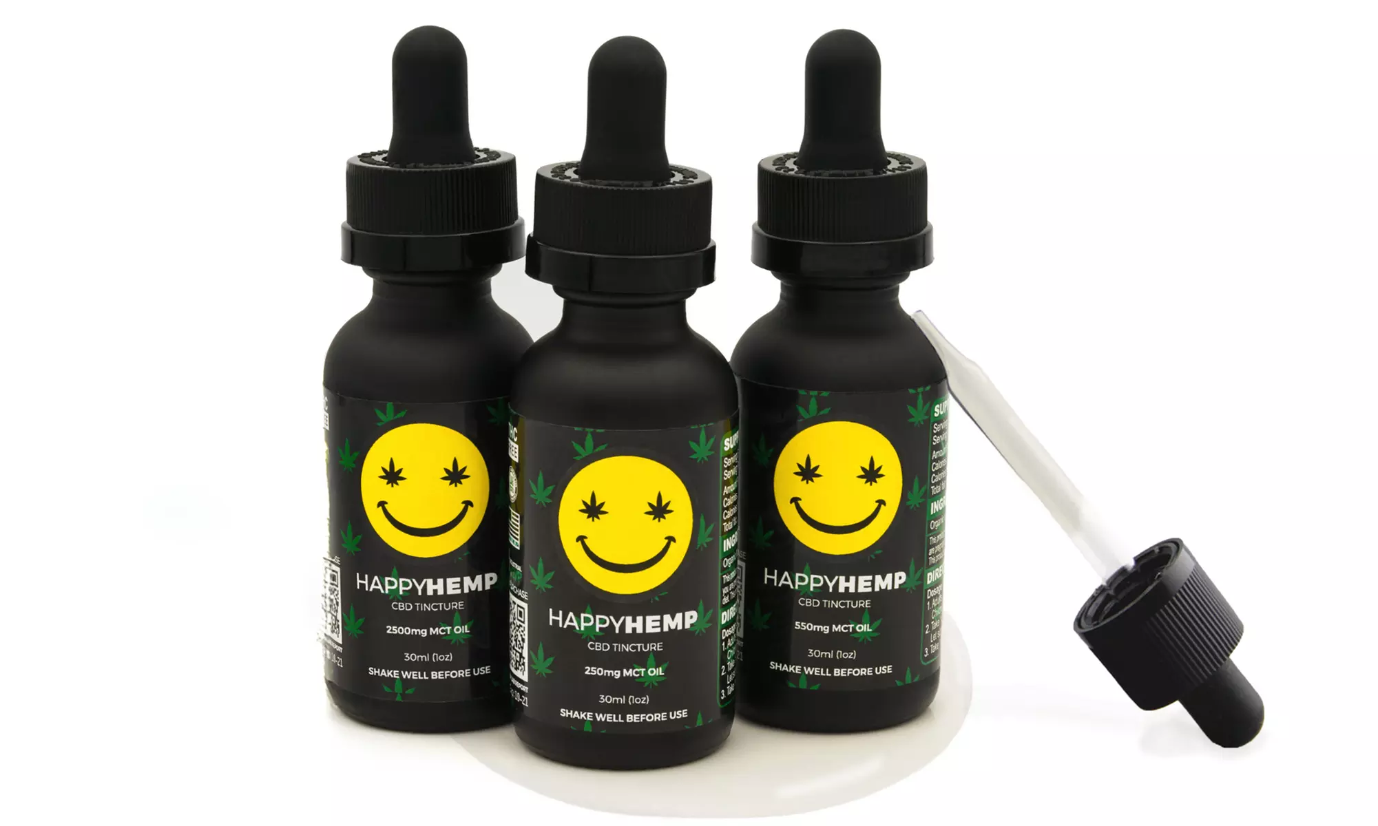 CBD MCT Oil Tinctures (250mg, 550mg, or 2500mg) from Happy Hemp