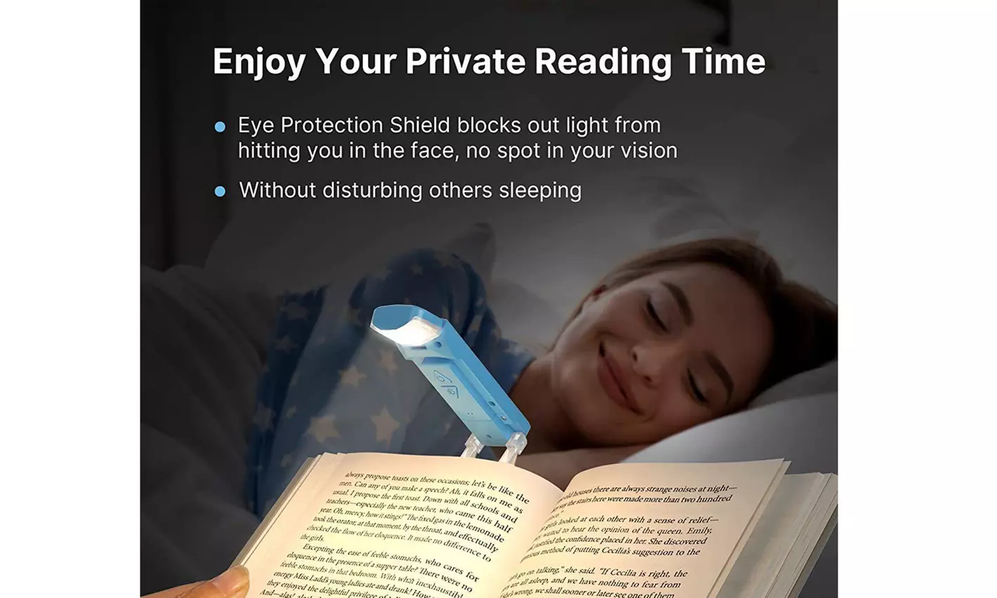 USB Rechargeable Book Light for Reading in Bed Portable Clip-on LED Reading Lamp