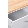 Image 11: Rolling Kitchen Cart Island Wood Top Storage Trolley Cabinet Utility Modern