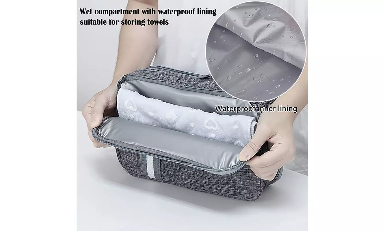 Travel Toiletry Bag Dopp Kit Water-resistant Shaving Bags with Divider&Handle