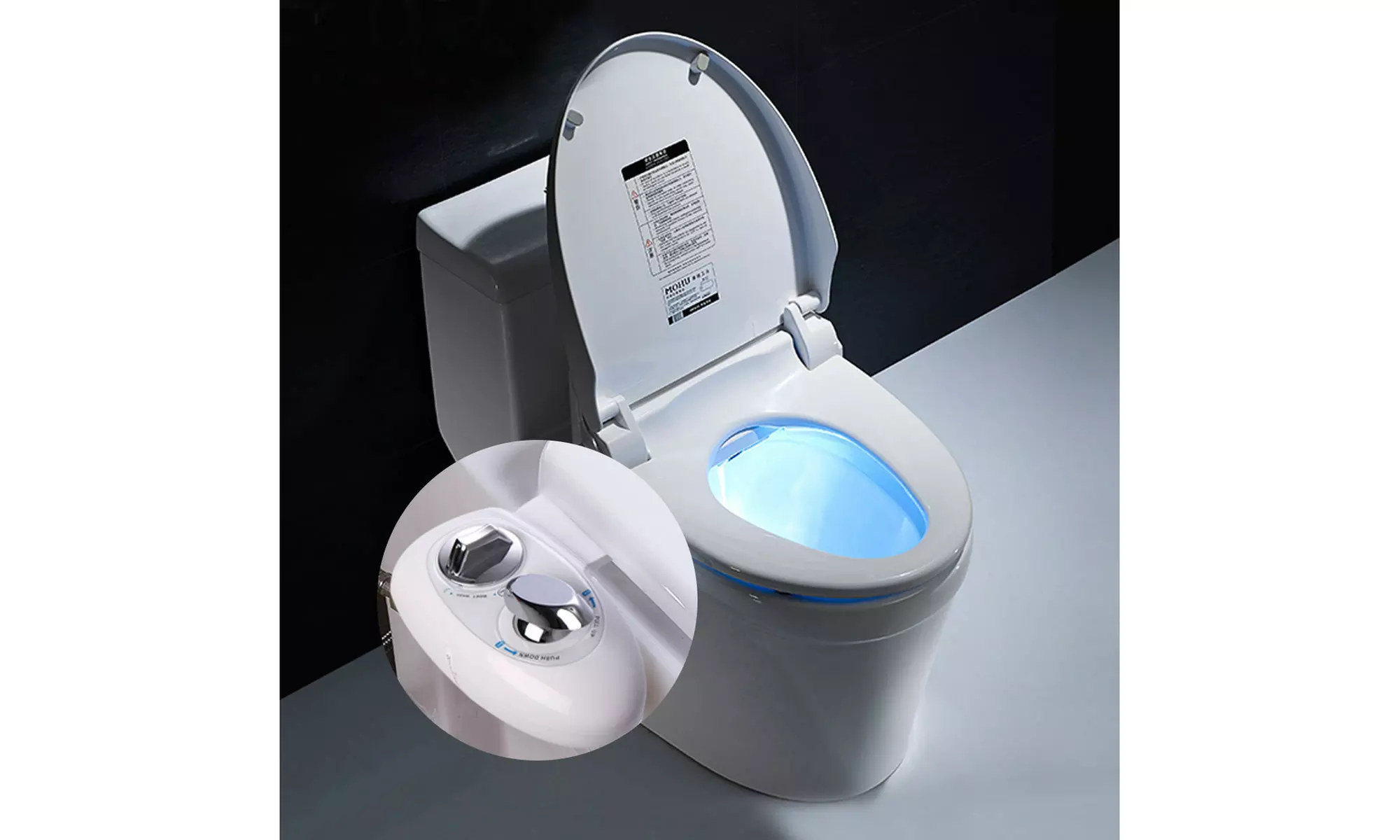 LAGGRA Adjustable Non-Electric Water Spray Bidet Toilet Seat Attachment - Primary Image