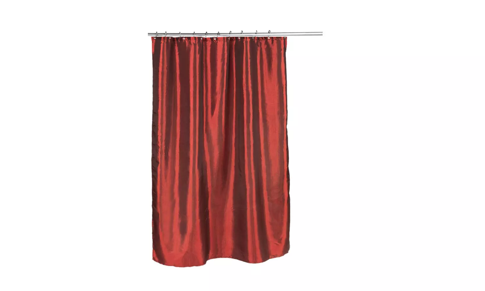 American Crafts Shimmer Faux Silk Shower Curtain - 70" X 72" - Ruby - Primary Image