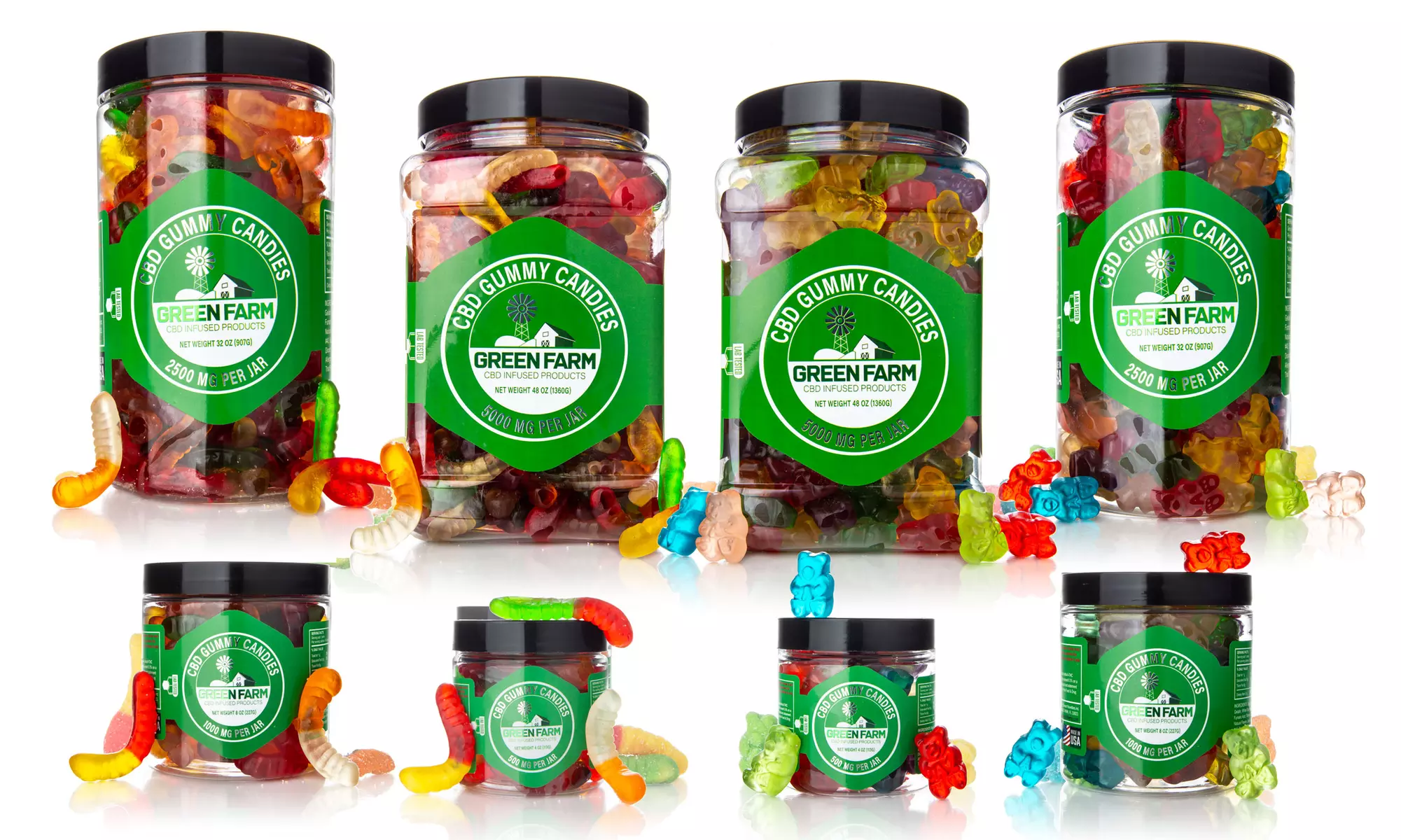 Clear Gummies Infused with Organic CBD (500MG - 5000MG) from Green Farm - Primary Image