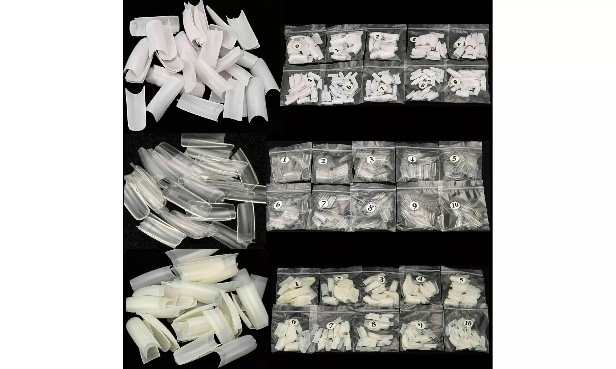 500-1000 Pcs Coffin Nail Tips Long Square French Fake False Nails Transparent - Primary Image