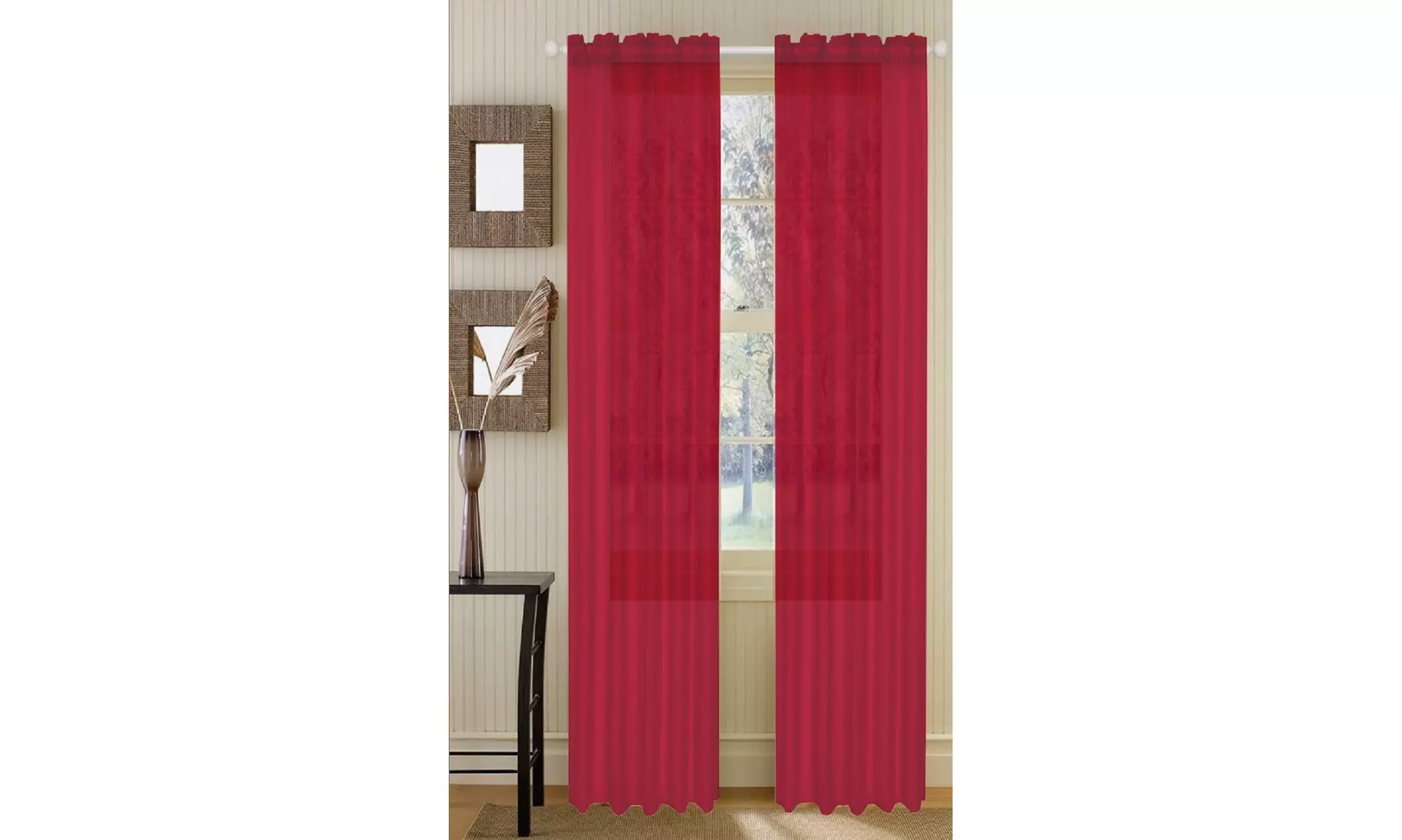 Dayton Collection: Sheer Rod Pocket Curtain Panels (2-Pack)