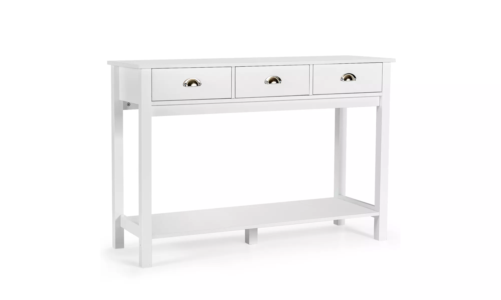 Costway Console Table with 3 Drawers Bottom Shelf Sofa Side Table Entryway White - Primary Image