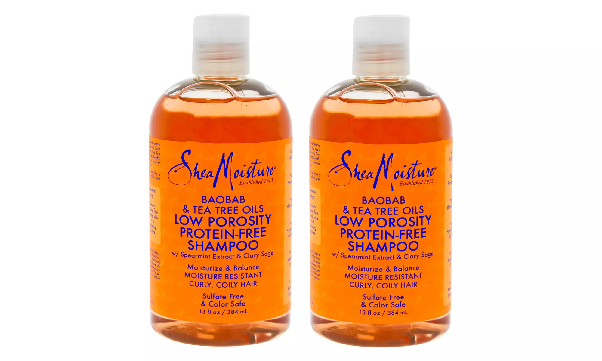 Shea Moisture Baobab & Tea Tree Oils Low Porosity Protein-Free Shampoo-Pack of 2 - Primary Image