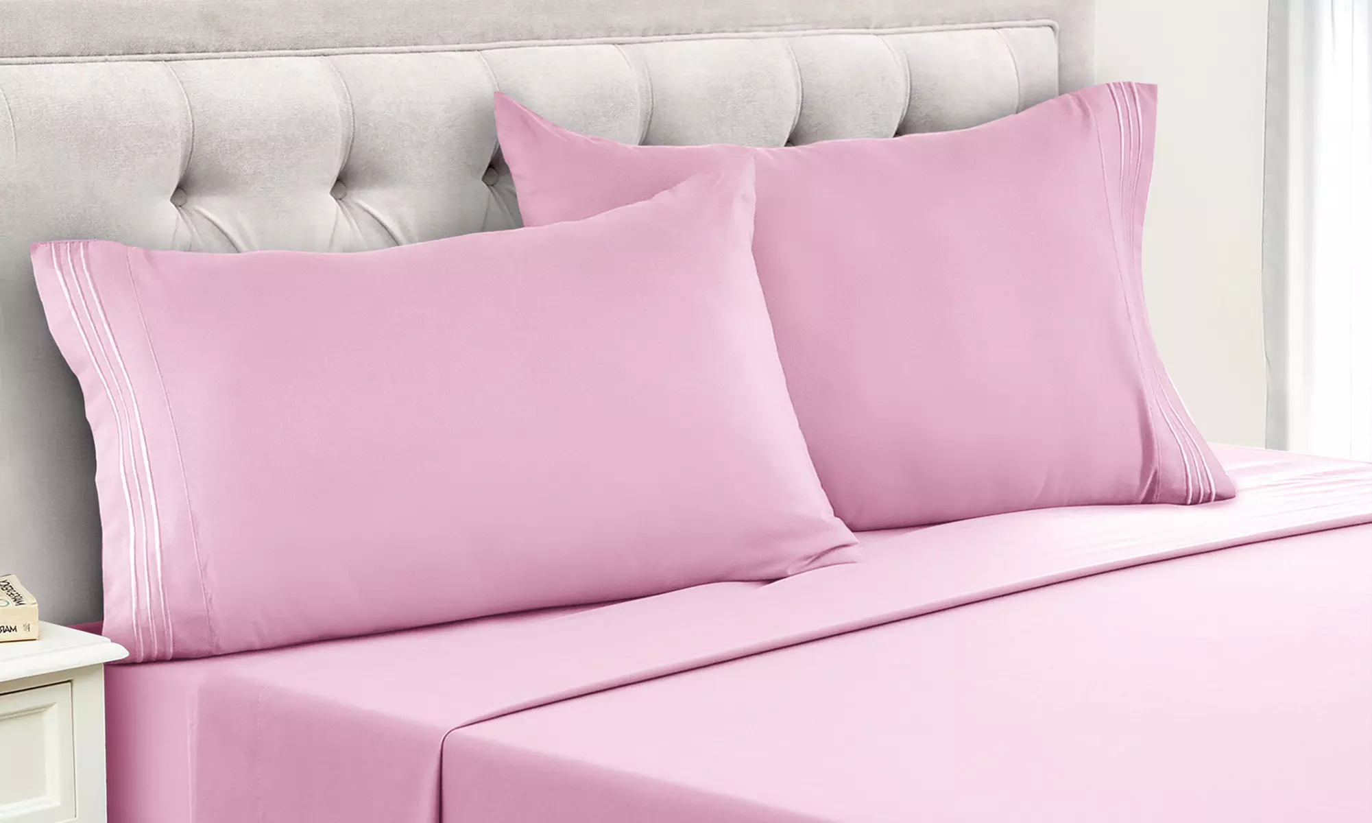 Lux Decor 6pc Premium Soft Microfiber Bed Sheet Set with Pillowcases